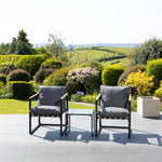 Bosque Black & Grey Garden Lounge Set - 2 X Chairs + Table