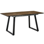Extendable Rectangular Dining Table, Steel Base