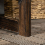 Wooden Bench Patio Loveseat W/ Backrest