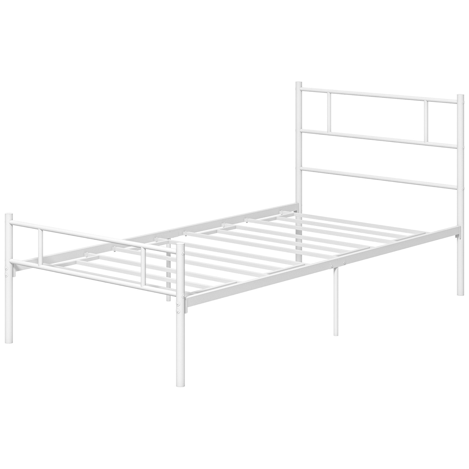 Single/double/king Metal Bed Frame Underbed Storage Space | Single | White