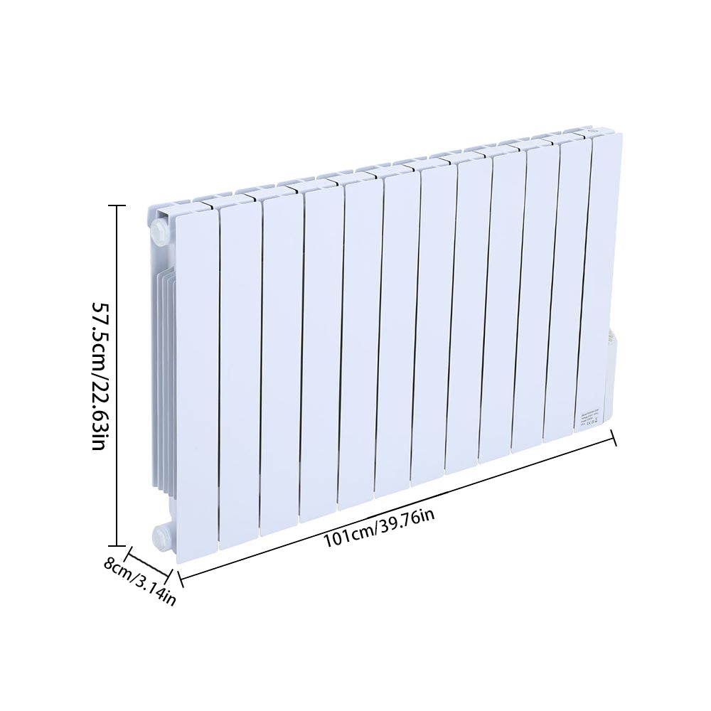 12 Fins 2000w Electric Oil Filled Radiator Space Panel Heater With Led Screen