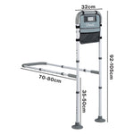 Adjustable Bed Rail With Led Sensor Light Storage Pocket Bed Handle Guard