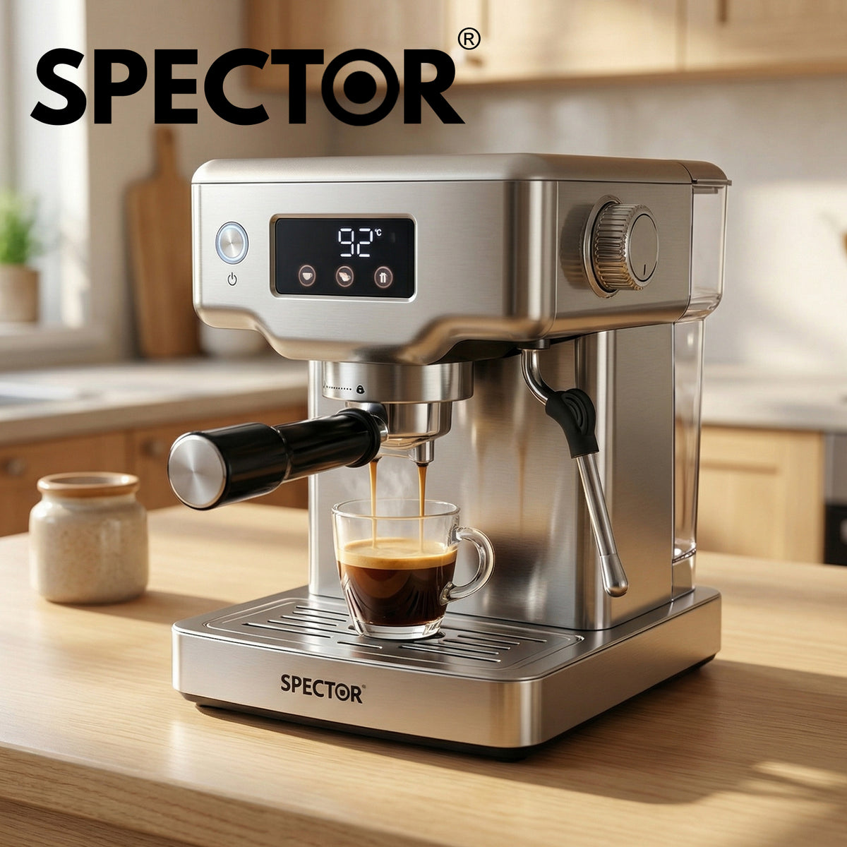 Spector 20 Bar Espresso Coffee Machine Maker Milk Frother Cappuccino Latte Cafe