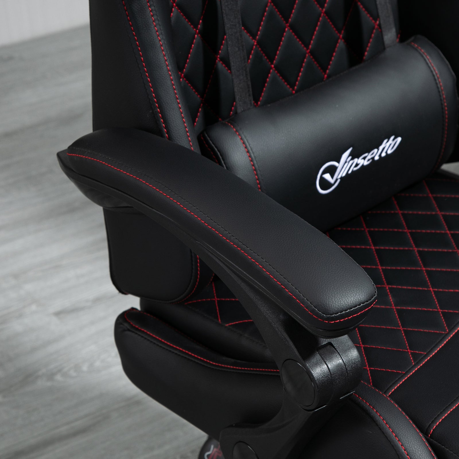 Faux Leather Gaming Chair W/ Arm | Red