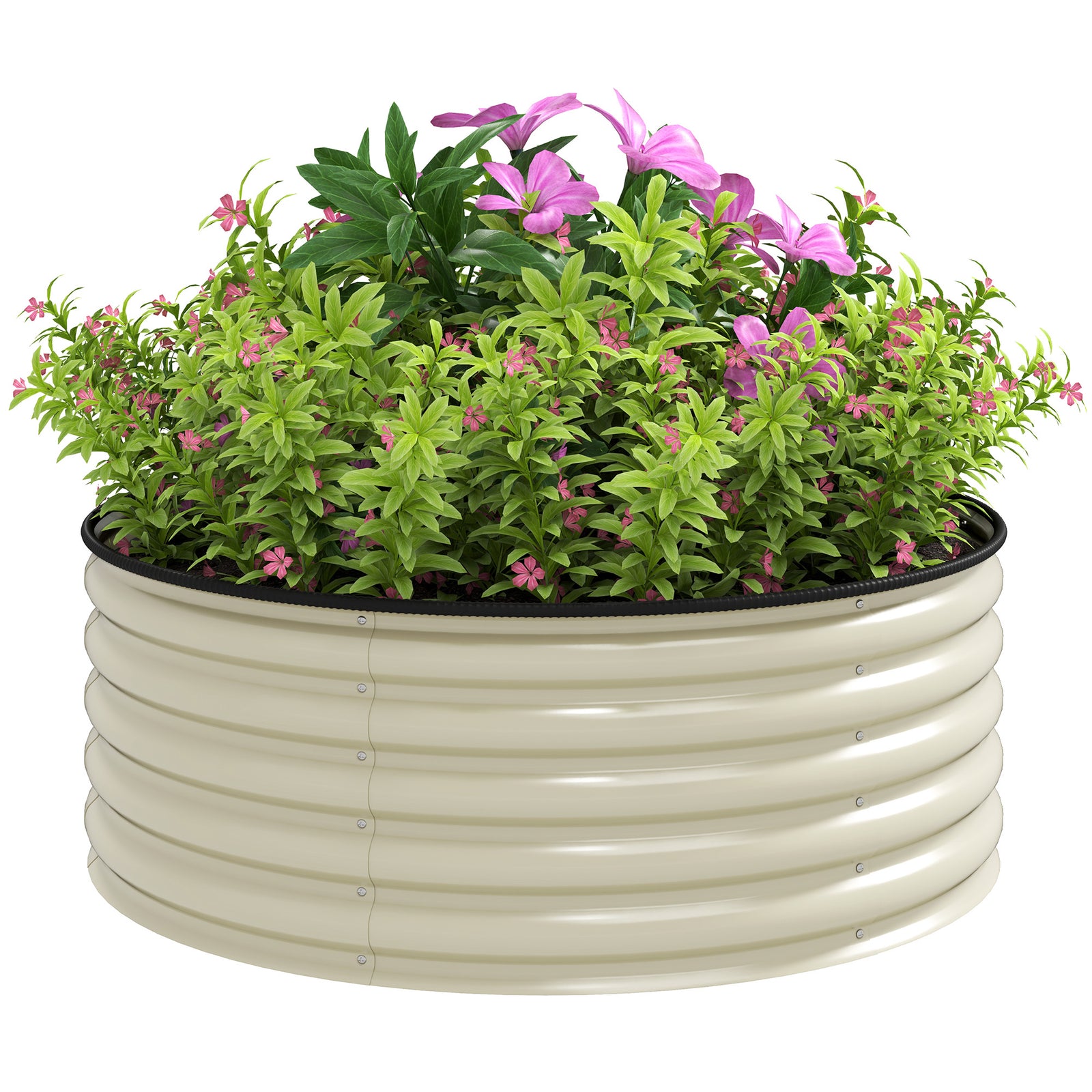 Galvanised Raised Bed With Safety Edging | Cream