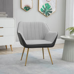 Accent Chairs Velvet Armchairs Living Room Bedroom | One Size | Light Slate Gray
