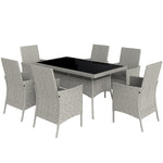 6 Seater Rattan Garden Furniture Set With Cushions | Dark Gray