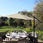 Cantilever Parasol & Square Base | Cream