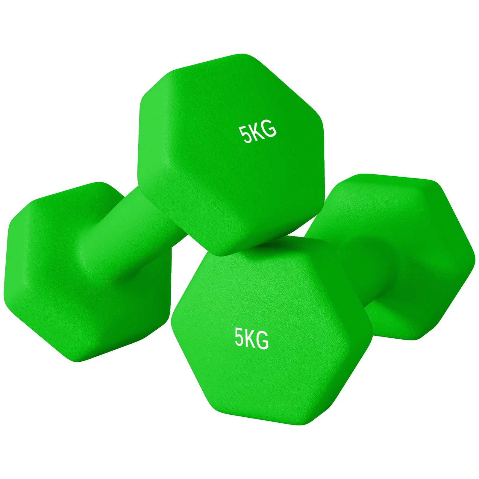 5kg Set Of 2 Dumbbells Hexagonal Weights Pair | Green