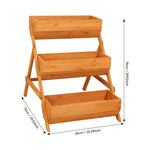3-tier Wooden Planter Box With Drainage Holes | Orange