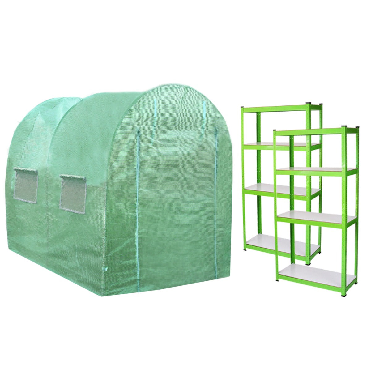 Polytunnel With Racking | 25mm 4m x 2m | Green
