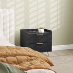 Bedside Table With 2 Drawers For Bedroom, Living Room | One Size | Black