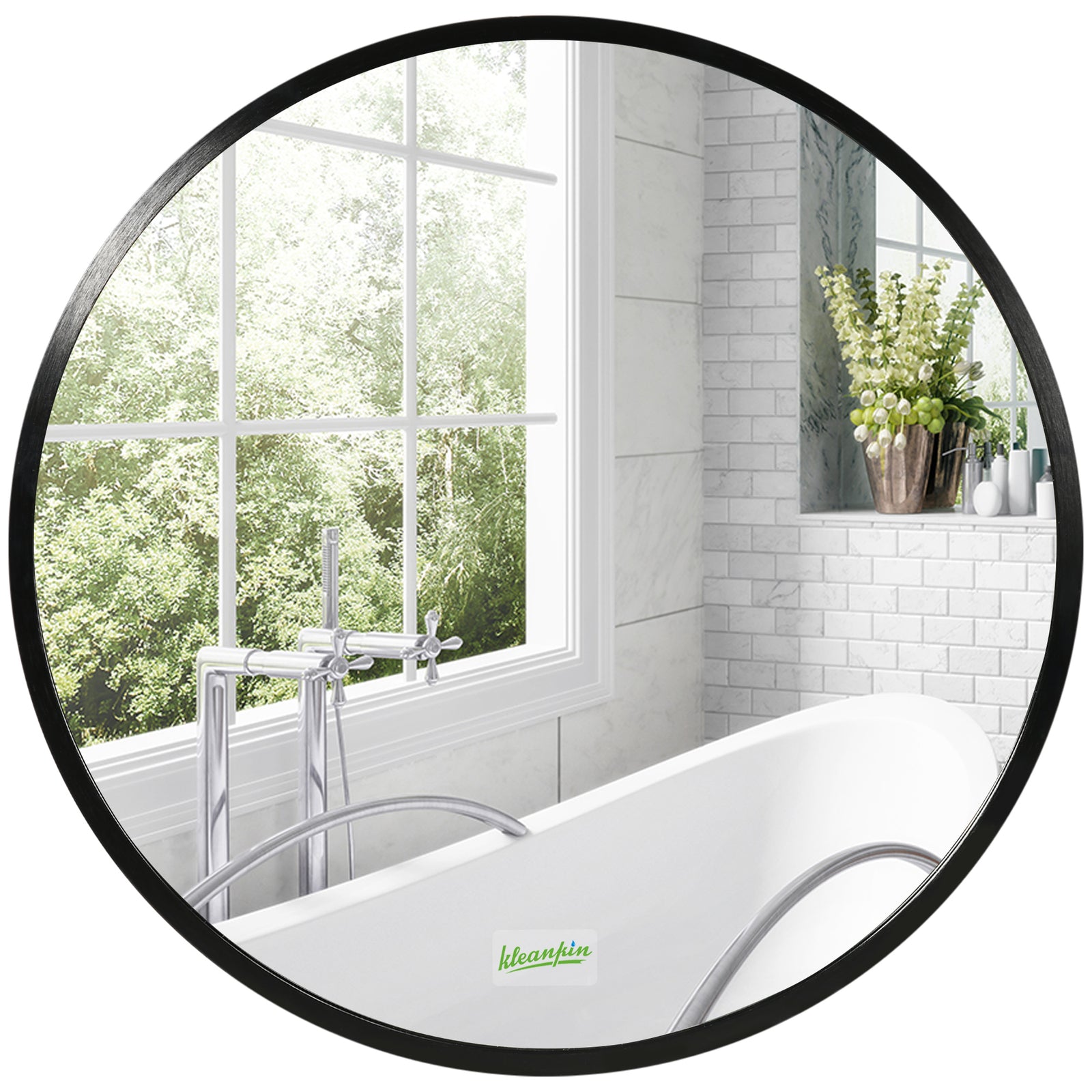 Round Bathroom Mirror, Modern Wall Mirror Aluminium Frame