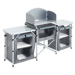 Portable Outdoor Camping Kitchen Unit With Storage Shelves