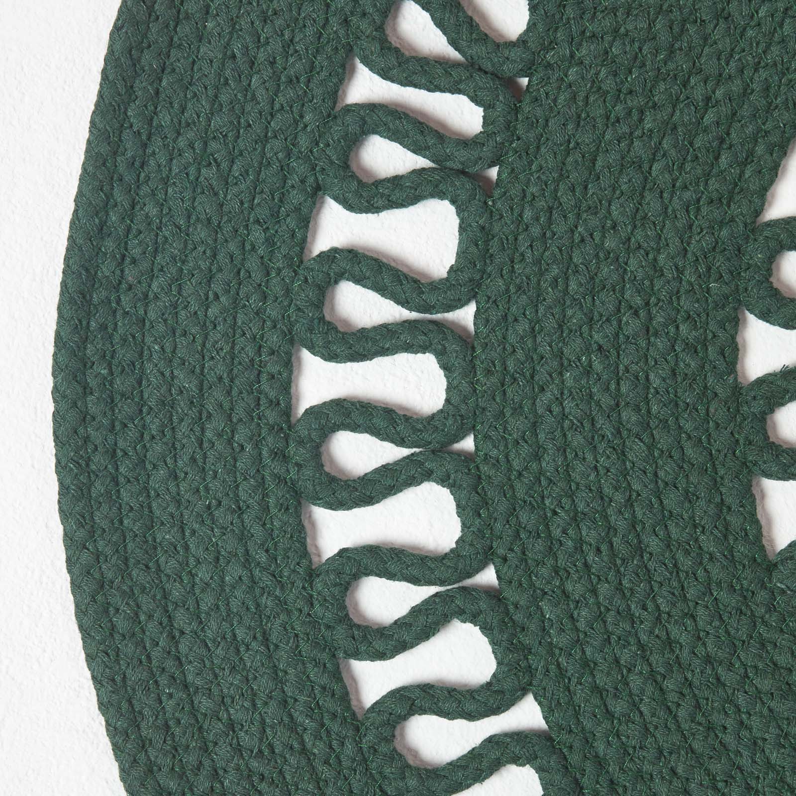 Crochet Braided Round Rug | 70cm x 70cm | Green