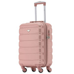 55x35x20cm Lightweight 4 Wheel Cabin Carry On Suitcase Overhead Case Approved For 100+ Airlines With Integrated Tsa Lock | 55 x 35 x 20cm | Rose Gold