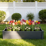 Metal Raised Garden Bed Planter Box – Galvanised Steel Rectangular Outdoor Planter | Dark Grey