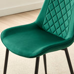 Stylish New York Dining Table Set With 4 Amelia Velvet Chairs | Green