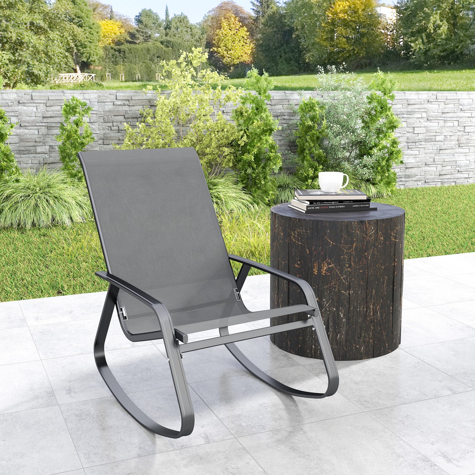 Garden Rocking Chair, Ergonomic With Armrests