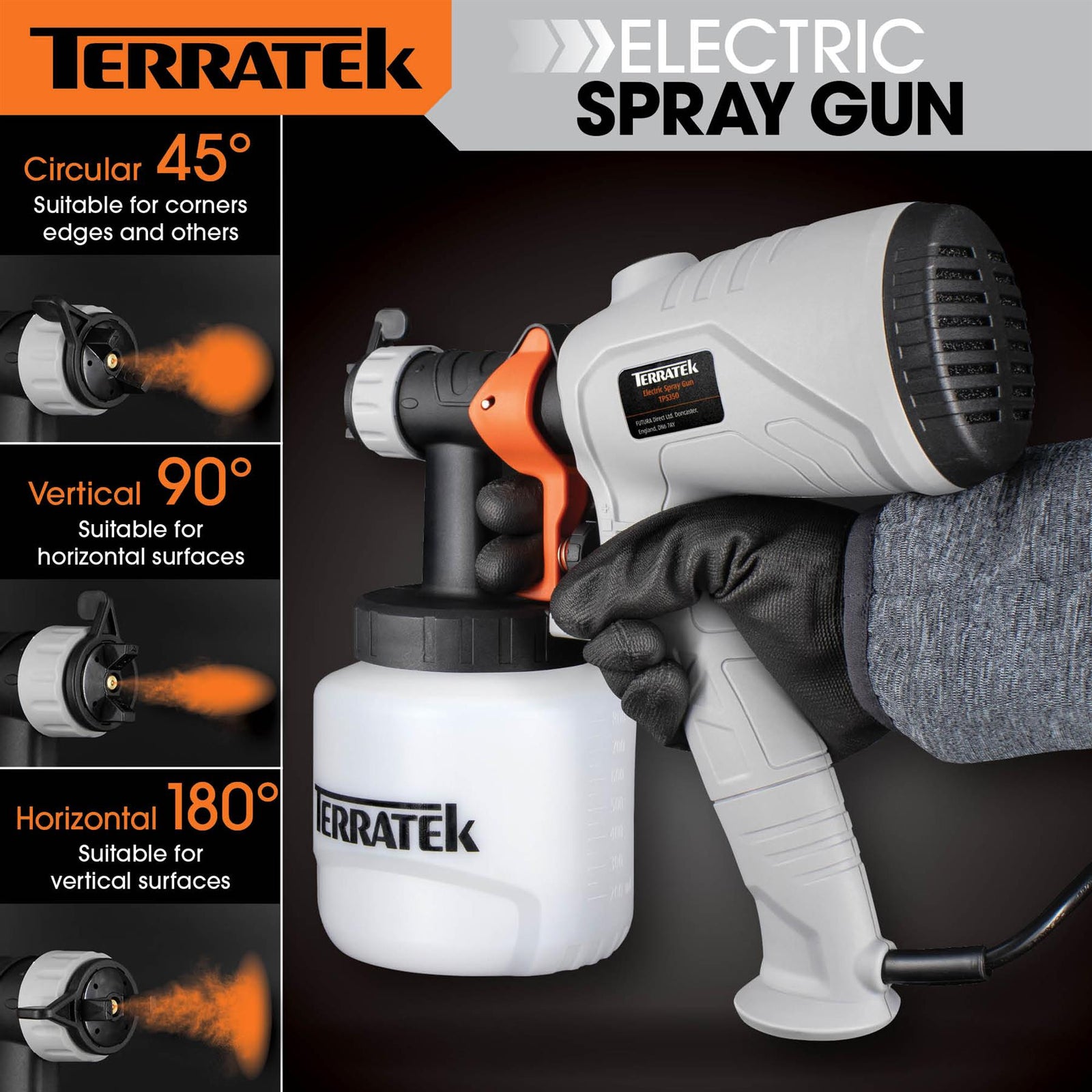 Electric Paint Sprayer 350w, Hvlp Hand Held Fence Spray Gun 800ml Container