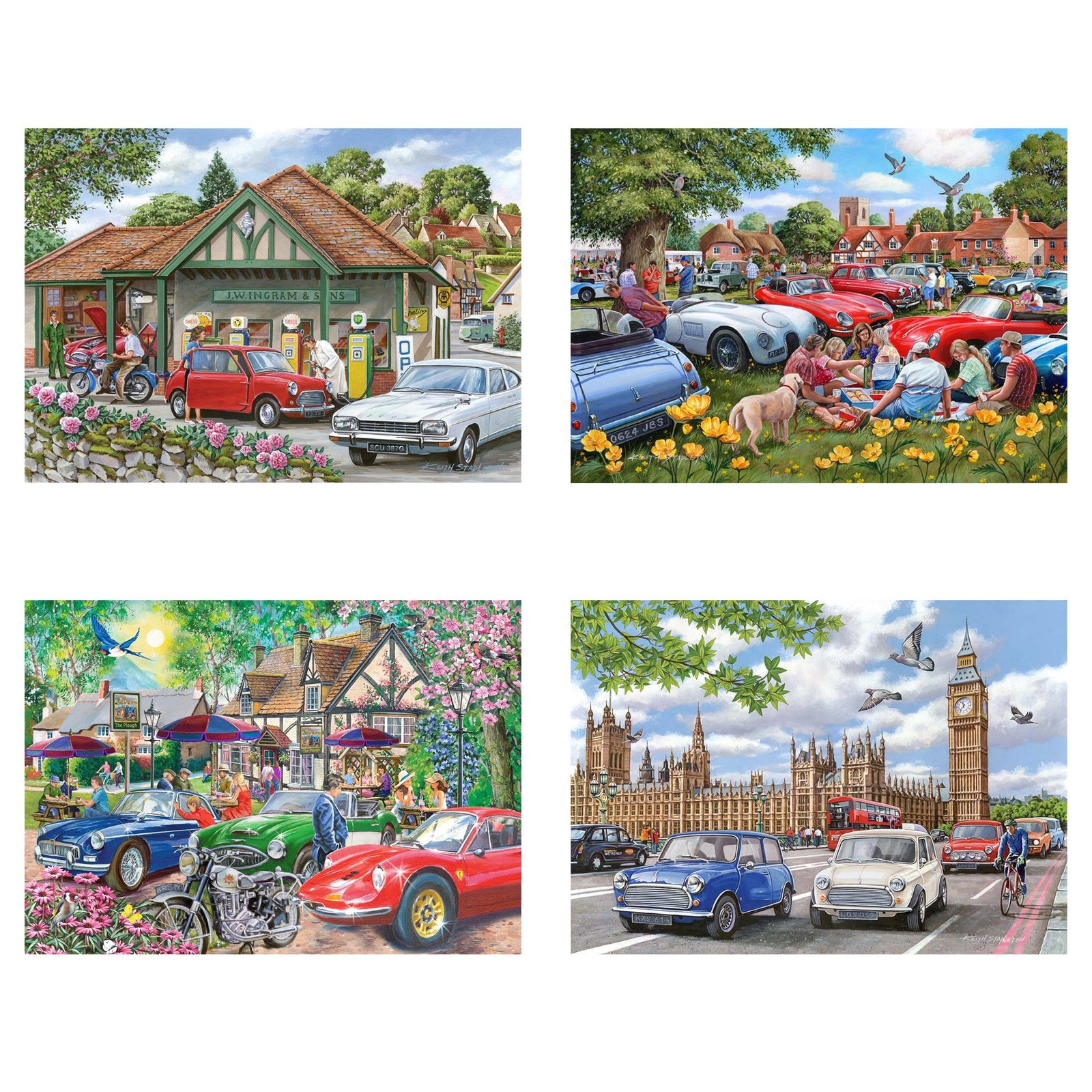 Nice Day For A Drive Jigsaw - 4 X 500 Piece Jigsaw Puzzles Multi Pack - For Adults