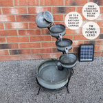 4 Tier Spilling Bowls Water Feature | Grey
