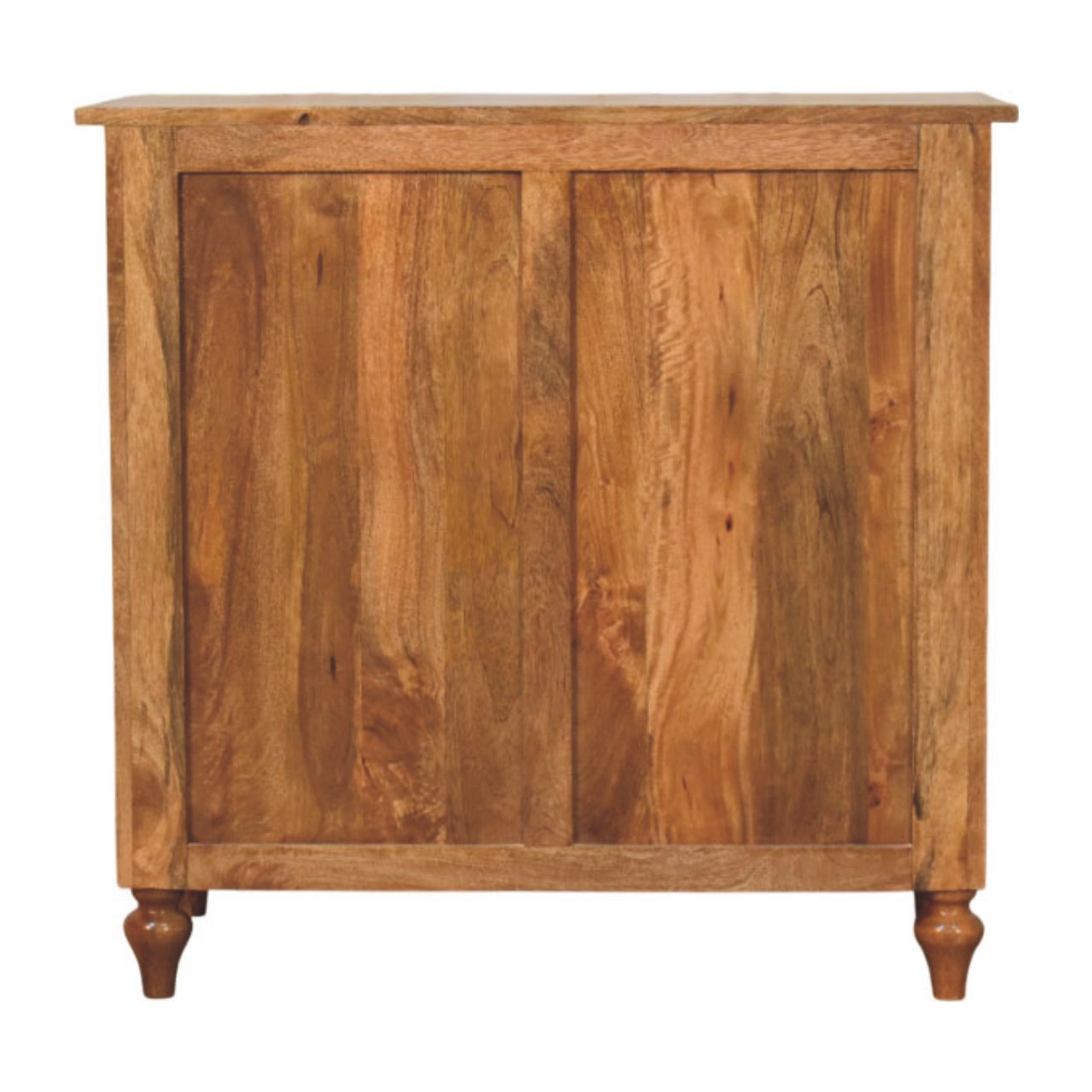 Spindle 3-drawer Chest – Solid Wood, Light Brown Finish
