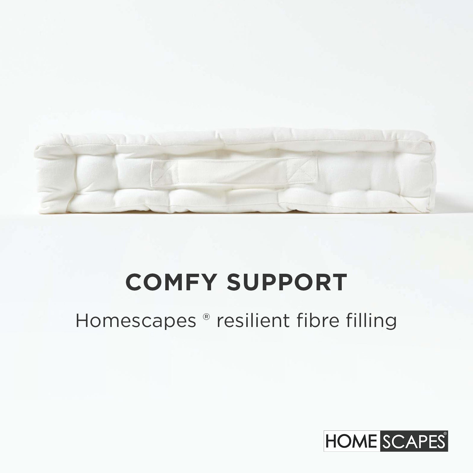 Cotton Plain Floor Cushion | 50cm x 50cm | White