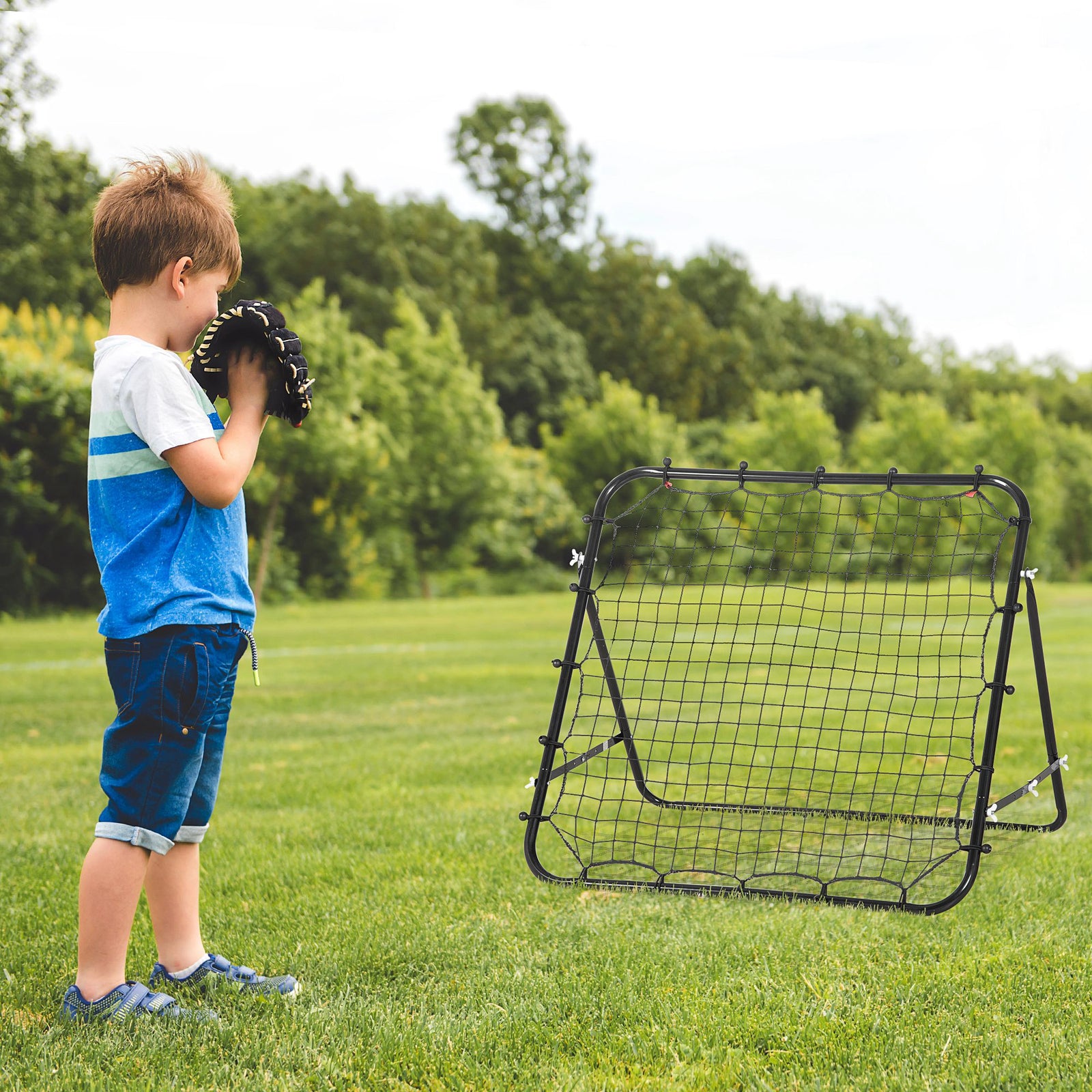 Rebounder Net Practise Football Target Goal | Black