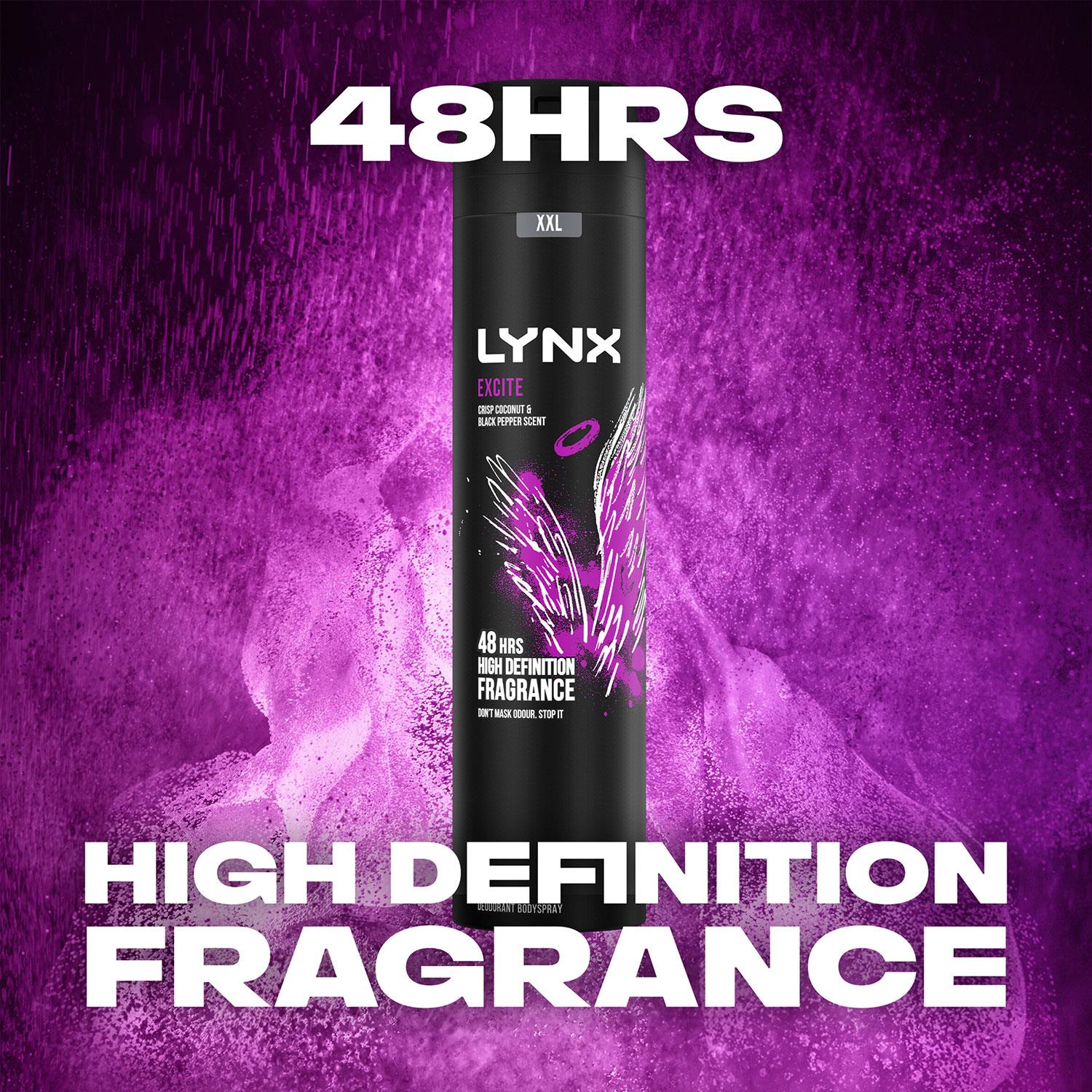 Lynx Xxl Excite 48-hour High Definition Fragrance Body Spray Deodorant, 6x 250ml