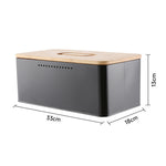Metal Bread Box With Reversible Bamboo Lid For Kitchen Countertop