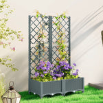 Plastic Planter Box With Trellis, Vegetable Planter Plugs | Grey
