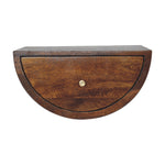 Solid Wood Chestnut Crescent Floating Bedside