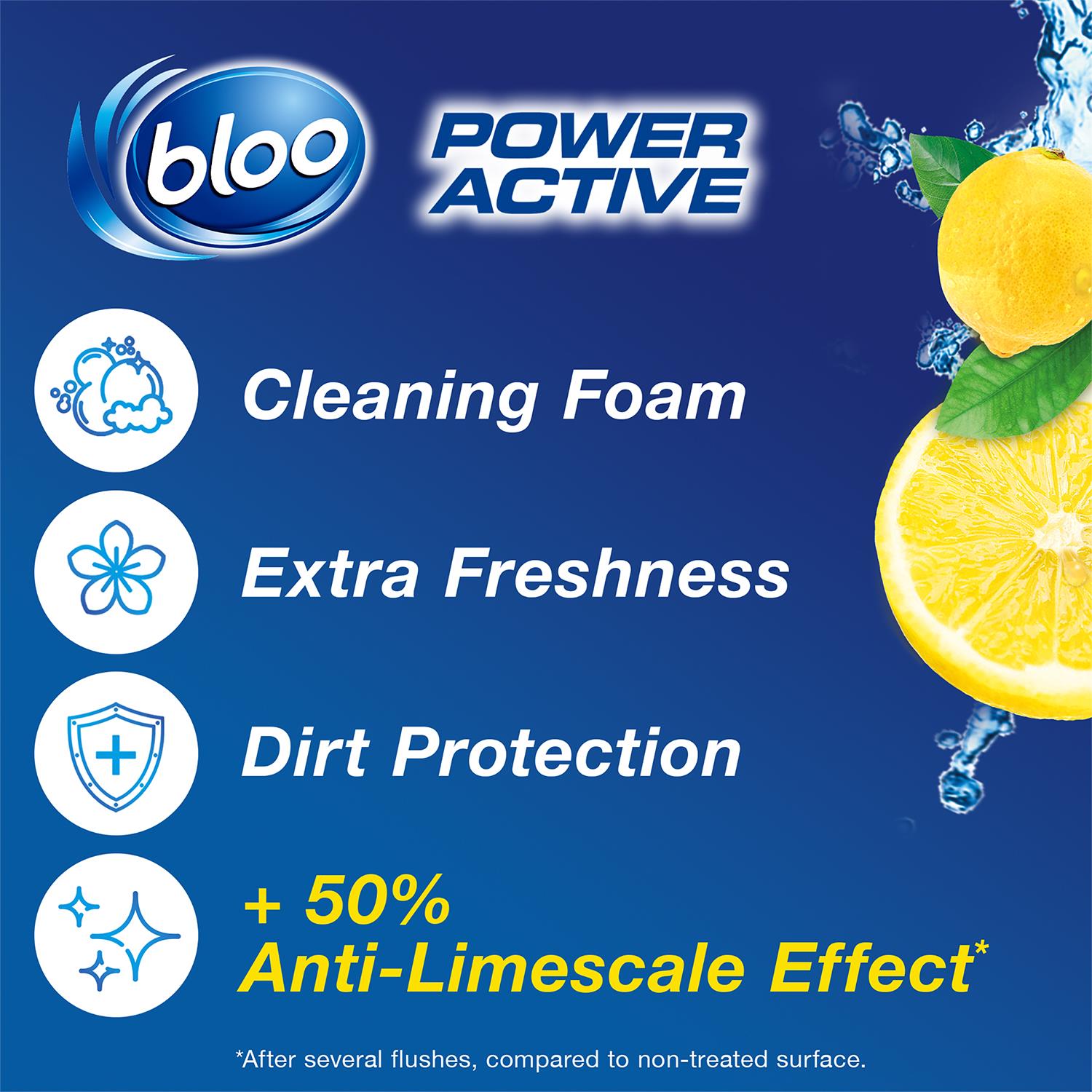 Toilet Rim Blocks Colour Active+ Lemon For Anti-limescale Effect, 6 Pack