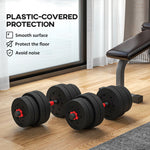 Adjustable 2 In 1 Barbell Dumbbells Set | 30kg | Black