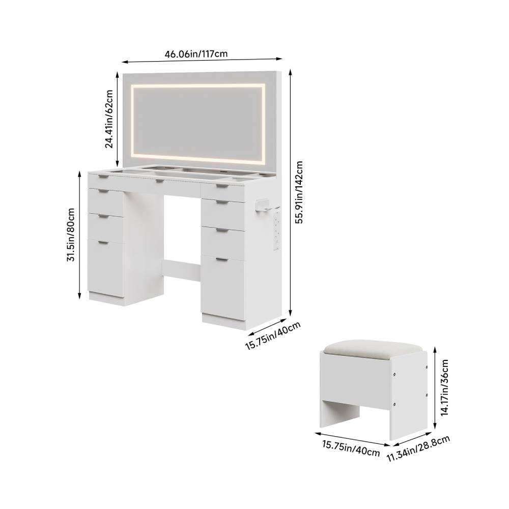 Dressing Table With Led Illuminated Mirror