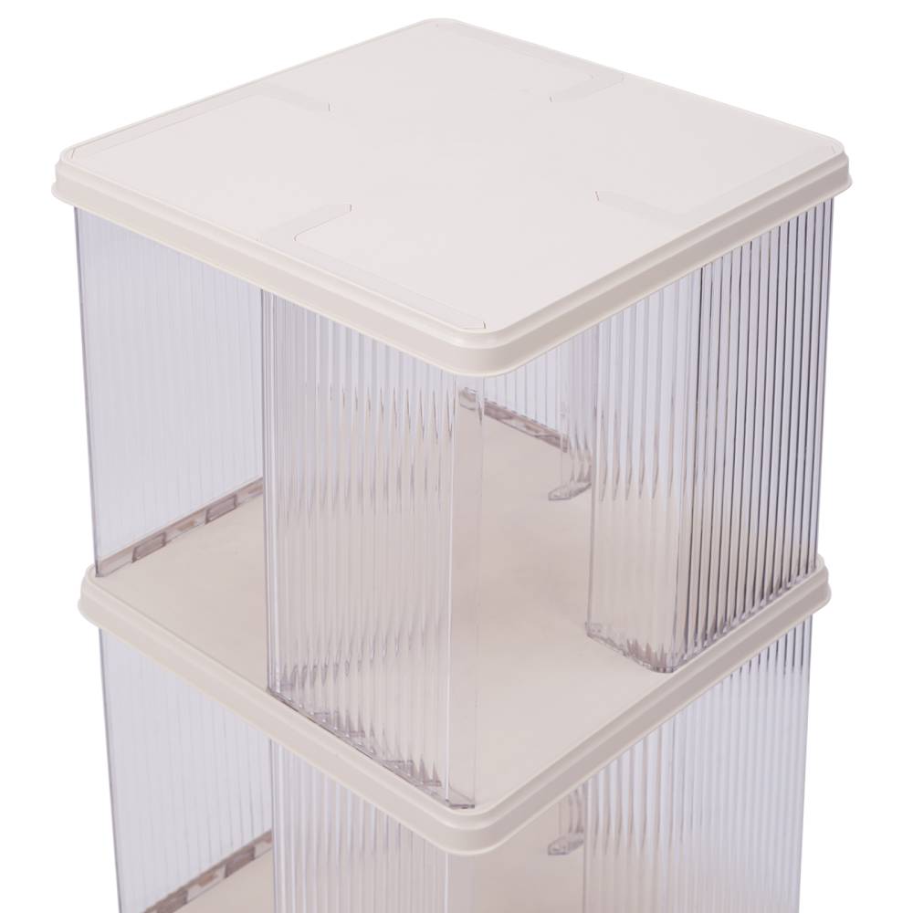 3-tier Plastic Square Bookshelf With Wheels