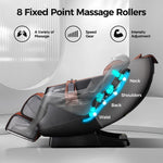 Zero Gravity Full Body Massage Chair With Heat And Handheld Remote Reclining Back, Foot Roller, Air Compression, Shiatsu Massage For Home And Office | Dark Brown
