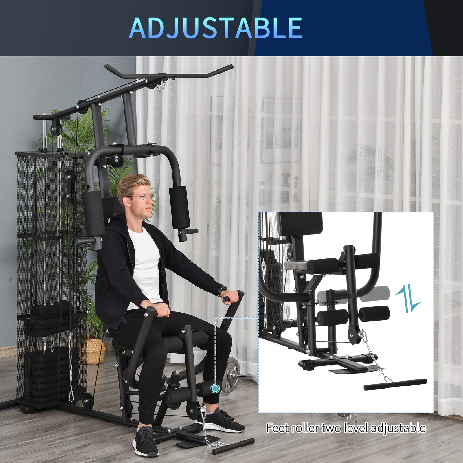 Multifunction Home Gym Weight Training Workout Station | Black
