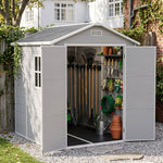 6x8 Ft Outdoor Garden Plastic Storage Shed | Grey