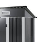Breeins 6x4ft Lockable Metal Outdoor Storage Shed with Pent Roof, Double Hinge Doors & Air Vents, Weather-Resistant Garden Tool Storage House