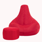 Recliner Indoor Outdoor Bean Bag Chair & Pouffe Chair | Red