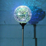 Plastic Solar Garden 3d Globe Light Solar Panel Collects Sunlight