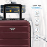 45x36x20cm Cabin Carry On Luggage with Medium Case and Large Size Check-in Hold Suitcase | Cabin | Burgundy