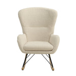 Contemporary Faux Wool Rocking Chair With Removable Cushion