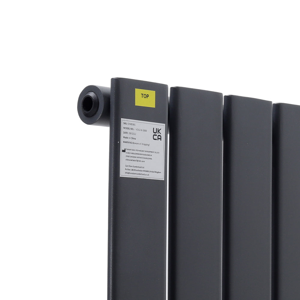 Steel Smoke Grey Vertical Tall Radiator With Single Panel