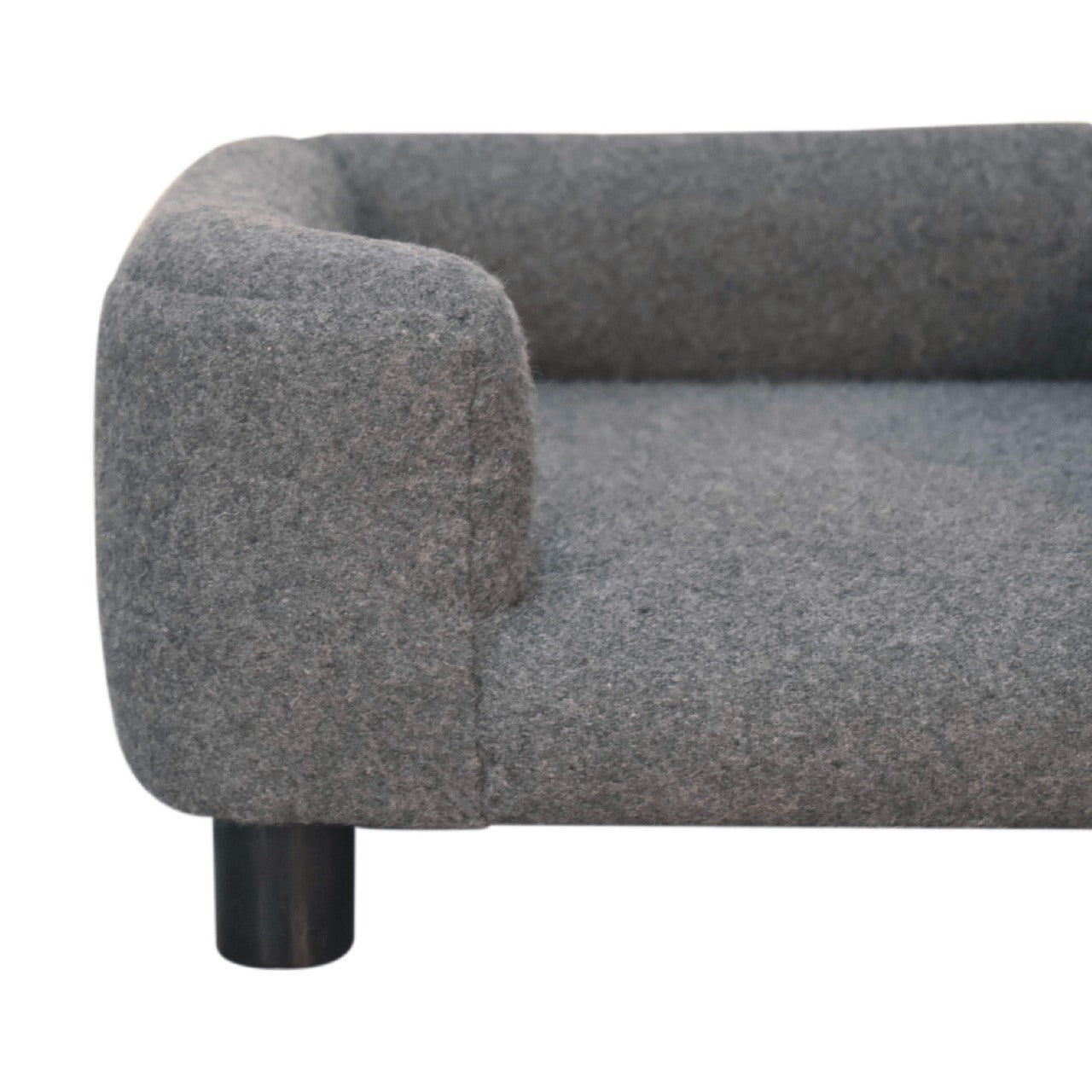Solid Mango Wood, Upholstered Mini Battleship Tweed Pet Sofa Bed