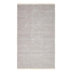 Plain Chenille 100% Cotton  Rug With Natural Trim | 150cm x 95cm | Light Grey