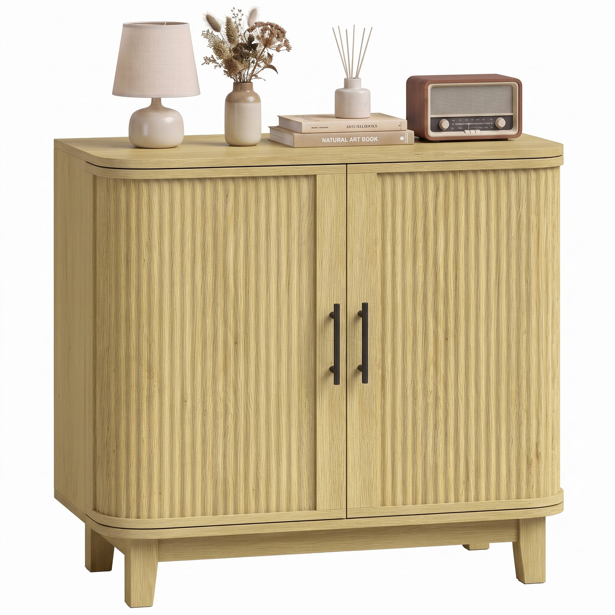 Sideboard With 2 Curved Doors And Adjustable Shelf | Oak