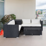6pcs Rattan Sofa Set Garden Sectional Garden Wicker Cushion | Black